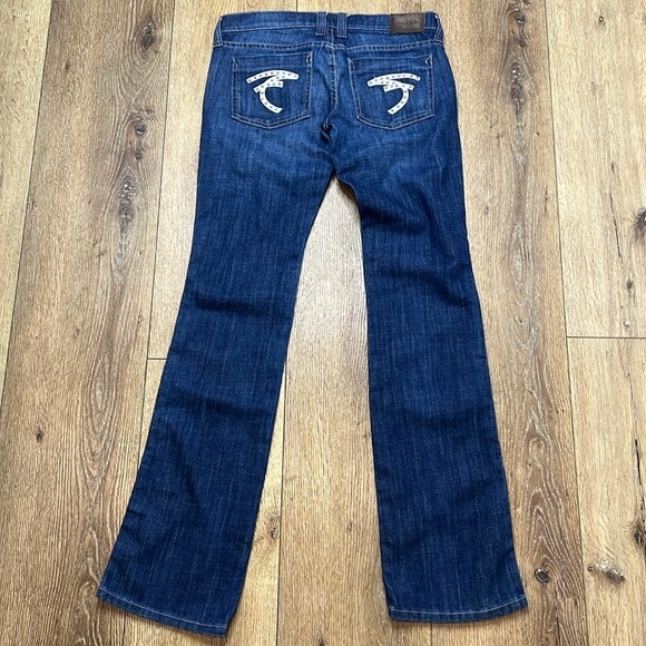 Frankie b. Dark Wash Low rise Bootcut Jeans Size 28 - Picture 2 of 9